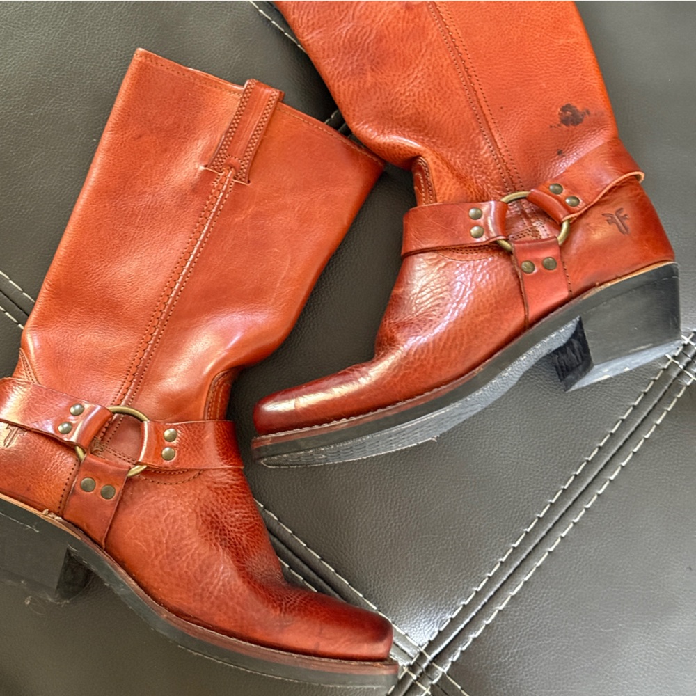 Frye Womens Harness 12R Boots Size 9 Cognac